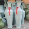 Cerámica Grande Florero Adornos Sala de Estar Piso Tallado Celadón de Longquan Loto Peonía Grande Hogar Hotel Decoraciones