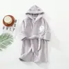 2021 Primavera e Outono Meninas Crianças Pijamas Flanela Roupão Meninos Casa Roupas Com Capuz Crianças Camisola Inverno
