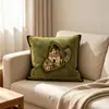 Funda de Cojín Impresa Estilo Retro Verde Vintage Nueva de Amazon para Sala de Estar Sofá Dormitorio Funda de Cojín para Respaldo