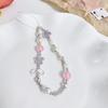 Dulce Lazo de Malla Cadena de Cuentas Nube Cordón Corto para Teléfono Móvil Cadena de Cuentas de Resina Creativa Flor Accesorios para Carcasa/Bolso de Teléfono Móvil