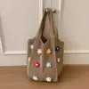Nuevo bolso de compras de punto hueco simple de gran capacidad de moda cruzado de un solo hombro casual vintage bolso tote tejido
