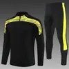 Novo Conjunto de Uniforme de Futebol de Manga Longa, Moletom com Meio Zíper, Jaqueta de Outono e Inverno, Calça Esportiva Masculina Estampada, Uniforme de Time, Uniforme de Treino