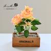 Flor Artificial Rosa Bonsai Ornamentos de Flor Artificial Ornamentos para Casa Sala de Estar Mesa de Jantar Planta Verde Atacado Planta Artificial em Vaso
