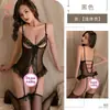 Kameixue Body de Encaje Sexy con Aros, Push-Up, Portaligas, Malla Transparente Ropa de Dormir para Mujer 2111
