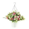 Nuevo Cesta Colgante de Flores Artificiales de Primavera Transfronteriza de Amazon Guirnalda de Cesta Colgante Decoración de Maceta Colgante de Hierro para el Hogar Accesorios