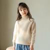 Suéter de lana para niños de otoño e invierno, suéter de cuello alto para niños medianos y grandes, suéter de cachemira para hombres y mujeres, camisa de lana de color sólido del mismo color