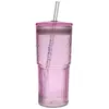 Fábrica de Tazas de Vidrio con Popote Personaliza Tazas de Bebida de Gran Capacidad para Jugos y Té de Leche, Tazas de Vidrio de Borosilicato Resistentes al Calor con Popote