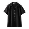 Camisa de Mujer Transfronteriza Sudeste Asiático Simple Solapa Manga Corta Camisa de Mujer INS Coreana Casual Top Camisa Suelta