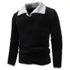 Suéter de punto de dos piezas para hombre, estilo pullover con cuello alto, nuevo para otoño/invierno 2026, una capa base moderna y casual para hombres jóvenes
