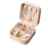 Estuche de almacenamiento para caja de joyería, compacto y exquisito, para pendientes, tachuelas, accesorios, collares, anillos de viaje, portátil, simple, caja modelo nuevo