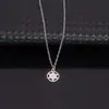 Nueva Moda Elegante Acero Inoxidable Simple Redondo Estrella de Seis Puntas Colgante Collar Temperamento Versátil Cadena de Clavícula Accesorios Transfronterizo