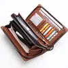 Bolso de Mano para Hombre Bolso de Mano de Negocios para Hombre con Doble Cremallera Gran Capacidad Bolsa para Teléfono Móvil Bolso de Mano para Hombre Comercio Exterior Transfronterizo Venta al por Mayor