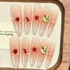 Uñas Postizas Artesanales Blanqueadoras para Otoño e Invierno, Uñas Postizas Versátiles y Sencillas, Uñas Postizas French Cat Eye con Diamantes Color Vino Tinto de Alta Gama, Venta al por Mayor