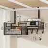 Estante de Pared para Dormitorio Estante de Almacenamiento Montado en la Pared junto a la Cama Colgador de Almacenamiento para Litera Superior de Dormitorio Cesta Colgante para Snacks