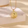 Collar Colgante Árbol de la Vida de Zirconia Transfronterizo Europeo y Americano Hermosa Cadena para Clavícula Sunflower Completamente Diamantada Oro de 18 Quilates para Mujeres
