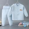 Conjunto de Ropa Interior Térmica de Tres Capas para Bebés y Niños Pequeños Cintura Alta Engrosada Ropa de Otoño para Niño y Niña Pantalones de Otoño Pijama de Otoño e Invierno para Bebé