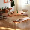 Mesa de Jantar de Madeira Maciça Vintage Pequeno Apartamento Estilo Nórdico Japonês Combinação de Mesa e Cadeiras de Jantar Mesa Retangular Doméstica para Entrega em Domicílio