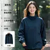 Chaqueta Fina de Otoño e Invierno con Cuello Alto Estampado de Logo Personalizado, Ropa de Trabajo con Capucha, Abrigo Exterior Cortavientos con Texto Bordado
