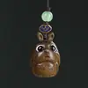 Colgante para Teléfono Móvil Gato Dragón Sándalo Verde Tallado en Sándalo Artesanía Joyería Llavero Accesorios para Bolsos