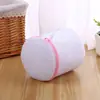 Fabricantes de Anhui saco de lavanderia de malha grossa rosa com zíper borda de malha grossa saco de malha para lavanderia grosso saco de lavagem atacado