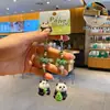 Mini Panda Rojo Original Cadena Gruesa para Teléfono Llavero Creativo Llavero de Cuentas Colgante para Mochila Escolar de Pareja