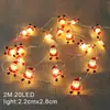 Fio de luzes decorativas de Natal LED chapéu preto boneco de neve cabeça de veado luzes de fio de cobre decorativas luzes decorativas para varanda pátio atacado