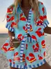 Conjunto de Cardigan e Shorts Estilo Resort Europeu e Americano Transfronteiriço Estampa Digital 3D Casual Top e Shorts Conjunto de Duas Peças Feminino 26