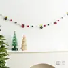 Decoración de fiesta de Navidad con borlas de lana nueva, banderín colgante, adorno para escena navideña, decoración colgante de fieltro de lana