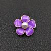Gota Perla Multicolor Flor de Cinco Pétalos Accesorios para Funda de Teléfono Móvil DIY Flor de Aleación Accesorios para Bolsa Hecho a Mano Accesorios para el Cabello Abanico Redondo