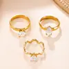 Set de Anillos Geométricos de Acero Inoxidable Minimalista con Circonita IVIAPRO