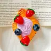 Imanes de refrigerador de resina grandes de comida de juguete (pizza, pastel, pan), accesorios para coche, pegatinas decorativas, colgantes para bolsas, accesorios al por mayor