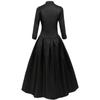 Vestido Gótico Victoriano de Halloween Transfronterizo, Vestido de Corte Vintage con Cuello Alto y Mangas Largas para Mujer, Disponible en 3 Colores