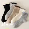 Calcetines de mujer de longitud media, calcetines de algodón, otoño e invierno, calcetines de cintura media, calcetines apilados de moda, medias de mujer, nuevo estilo, calcetines deportivos