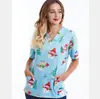 Exportação Transfronteiriça Europeia e Americana 2022 Aliexpress Amazon Nova Camiseta Feminina Estampada de Natal Roupa de Proteção