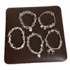 Pulseira de Cristal Branco Irregular Transparente de Verão para Mulheres, Simples, Única, Fashion, Tendência, Versátil, Joia de Pulso para o Dia a Dia