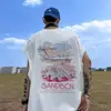 Chaleco para Hombre y Mujer, Nuevo Estilo de Verano, Marca de Moda, Estilo Americano, Fresco y Elegante, Camisa sin Mangas, Top Casual Deportivo Holgado