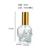 Botella de Perfume de Calavera Cosméticos Botella con Atomizador de Presión Botella de Muestra de Vidrio Transparente Botella Vacía Empaque Venta al por Mayor