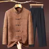 Nueva Chaqueta de Otoño Estilo Chino para Papá Nuevo Traje Tang Estilo Chino Ropa de Conjunto de Otoño para Hombres de Mediana Edad y Ancianos Abuelo para Personas Mayores