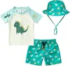Traje de Banho Infantil Masculino Duas Peças Personalizado Desenho Animado Fofo Proteção Solar Secagem Rápida Calção de Natação Bebê Coreano Bebê Ins