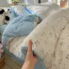 Categoría a Algodón Lavado Súper Suave Grado Materno e Infantil Juego de Cuatro Piezas Funda de Edredón de Dibujos Animados Dormitorio Cama Sábanas Juego de Cama de Tres Piezas Funda de Edredón Cama Sábanas 4