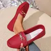 Mocasines Casuales Talla Grande para Mujer Primavera 2025 Nuevos Planos de Suela Blanda Metal Exportación Planos Zapatos Perezosos de Frijol