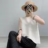 Impresionante Camiseta Estilo Issey Miyake, Artículo Más Vendido en Transmisión en Vivo, Corte Holgado Irregular, Sencillo y Elegante, Top sin Mangas Versátil