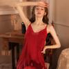 Venta al por mayor de fábrica nueva tentación de niñas pijamas sexys ropa interior sexy profundo escote en V falda de encaje con abertura 6014