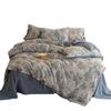 Conjunto de Quatro Peças em Fio de Algodão Dupla Camada Classe A Estilo Vintage Maillard Lençol de Cama 100% Algodão Colcha e Capa de Edredom Roupa de Cama Jardim de Monet