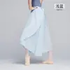 Stock Listo Falda de Media Longitud para Adultos Falda de Baile Ballet con Cordones Ropa de Práctica Delantal Gasa Extendido Ligero Falda de Maestra