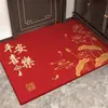 Felpudo de Entrada para Año Nuevo para Uso Doméstico, Año del Dragón, Felpudo Rojo de Alfombra Estilo Chino Nuevo, Felpudo Antideslizante