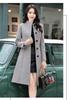 2021 Amazon Otoño/Invierno Abrigo de Lana de Dragón y Fénix con Cuello Vertical Abrigo de Longitud Media para Mujer wish Coreano Cintura Contraste