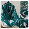 Bufanda Larga de Seda con Estampado de Tulipanes Nueva Primavera 2026, Seda Artificial, Textura Suave, Bufanda Protectora para el Cuello, Chal Delgado para Mujer