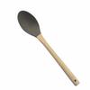 Cuchara de silicona de cabeza redonda, pala de silicona, utensilios de cocina de 9 piezas con mango de madera transparente, juego de utensilios de cocina