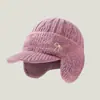 Gorro de Lana Tejido para Otoño e Invierno para Hombres, Gorro de Punto que Protege las Orejas para Papá de Mediana Edad y Mayor, Cálido y a Prueba de Frío, Gorro de Invierno con Forro de Felpa
